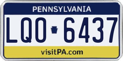 PA license plate LQO6437