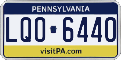 PA license plate LQO6440