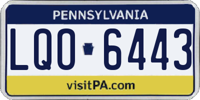 PA license plate LQO6443