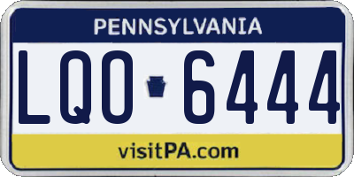 PA license plate LQO6444