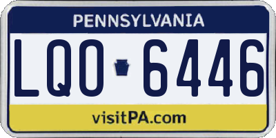 PA license plate LQO6446