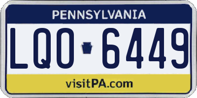 PA license plate LQO6449