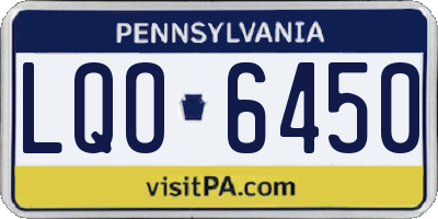 PA license plate LQO6450