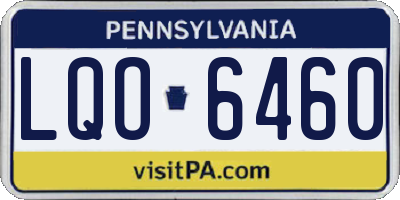 PA license plate LQO6460