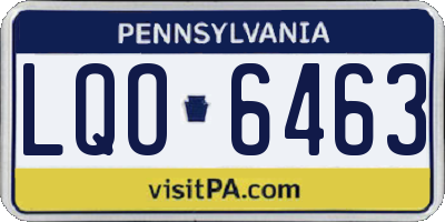PA license plate LQO6463