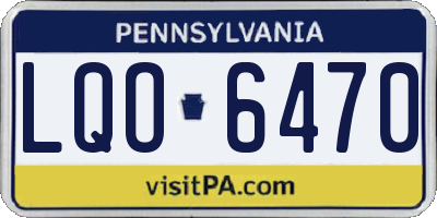 PA license plate LQO6470