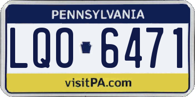 PA license plate LQO6471