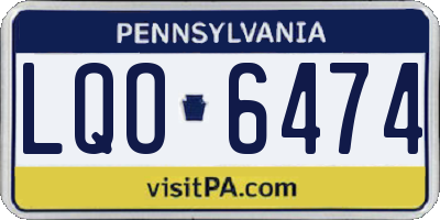 PA license plate LQO6474