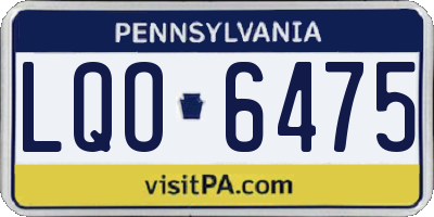 PA license plate LQO6475