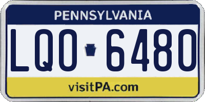 PA license plate LQO6480