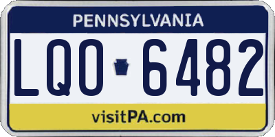 PA license plate LQO6482