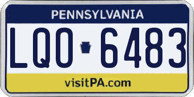 PA license plate LQO6483
