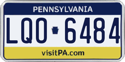 PA license plate LQO6484