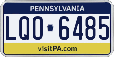 PA license plate LQO6485