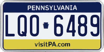 PA license plate LQO6489