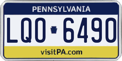 PA license plate LQO6490