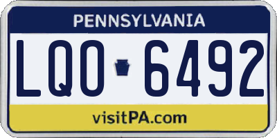 PA license plate LQO6492