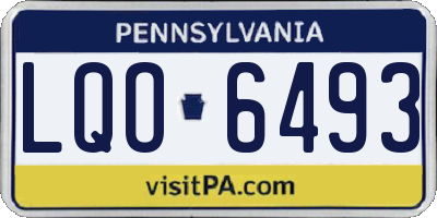 PA license plate LQO6493