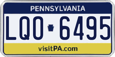 PA license plate LQO6495