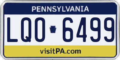 PA license plate LQO6499