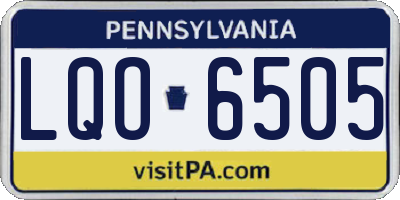 PA license plate LQO6505