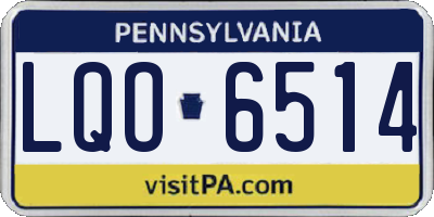 PA license plate LQO6514