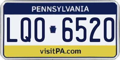 PA license plate LQO6520