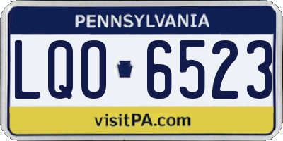 PA license plate LQO6523