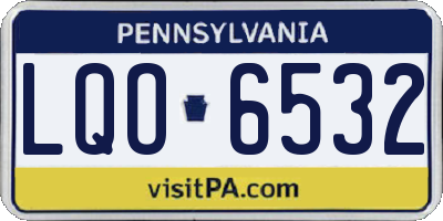 PA license plate LQO6532