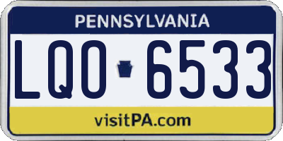 PA license plate LQO6533