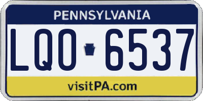 PA license plate LQO6537