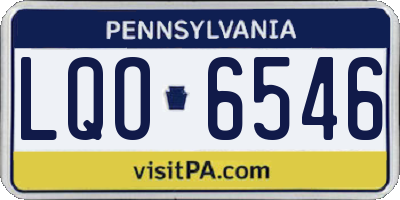 PA license plate LQO6546