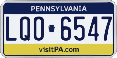 PA license plate LQO6547