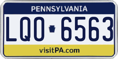PA license plate LQO6563