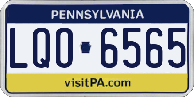 PA license plate LQO6565