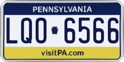 PA license plate LQO6566