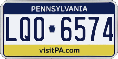 PA license plate LQO6574