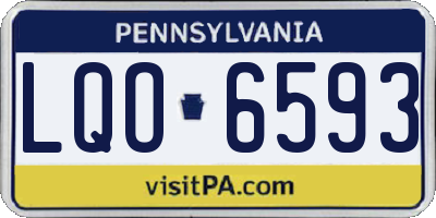 PA license plate LQO6593