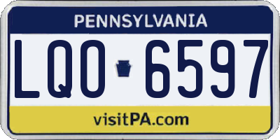 PA license plate LQO6597