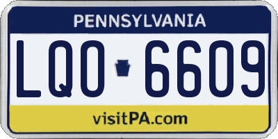 PA license plate LQO6609