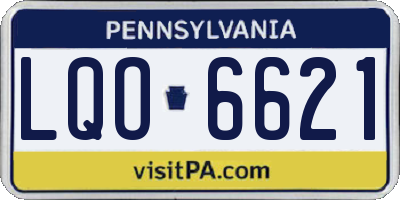 PA license plate LQO6621