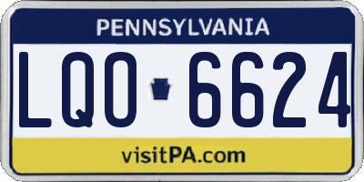 PA license plate LQO6624