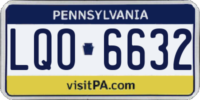 PA license plate LQO6632
