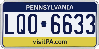 PA license plate LQO6633