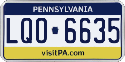 PA license plate LQO6635