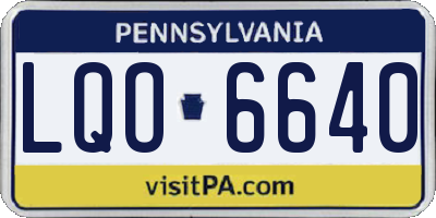 PA license plate LQO6640