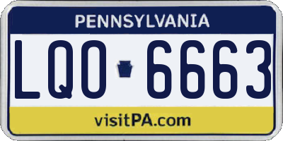 PA license plate LQO6663
