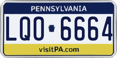 PA license plate LQO6664