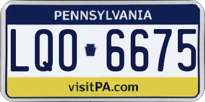 PA license plate LQO6675