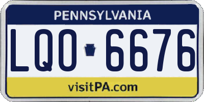 PA license plate LQO6676